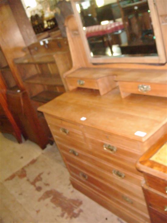 Art Nouveau satin walnut dressing chest